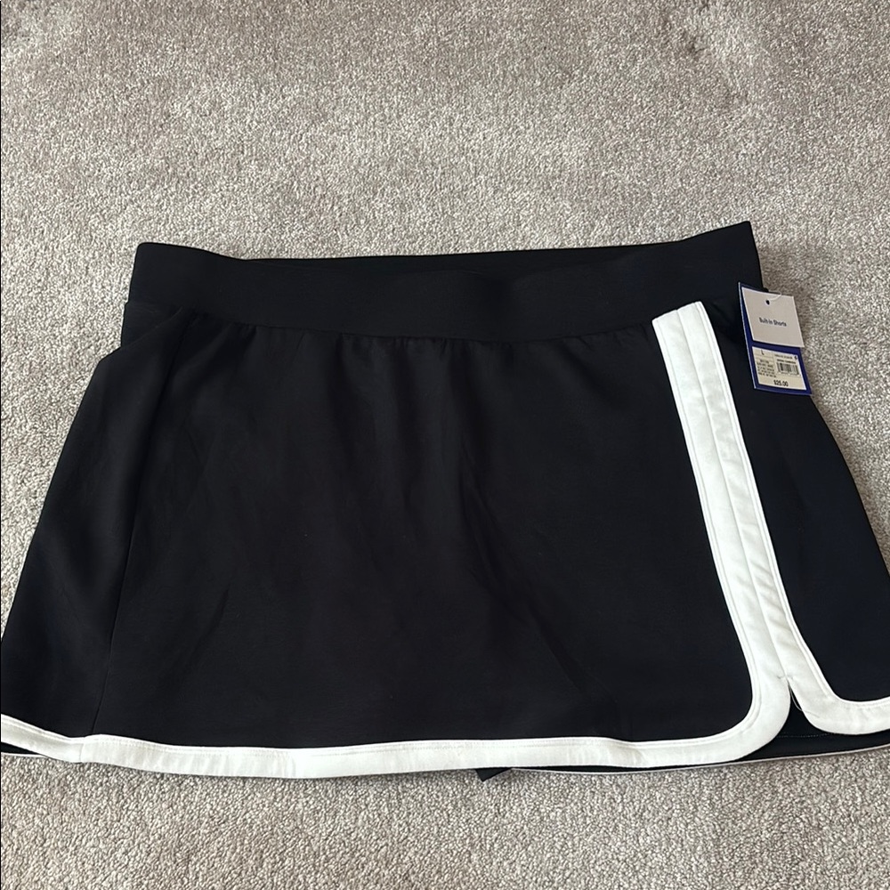 JoyLab Black and White Mini Skort , built in shorts
